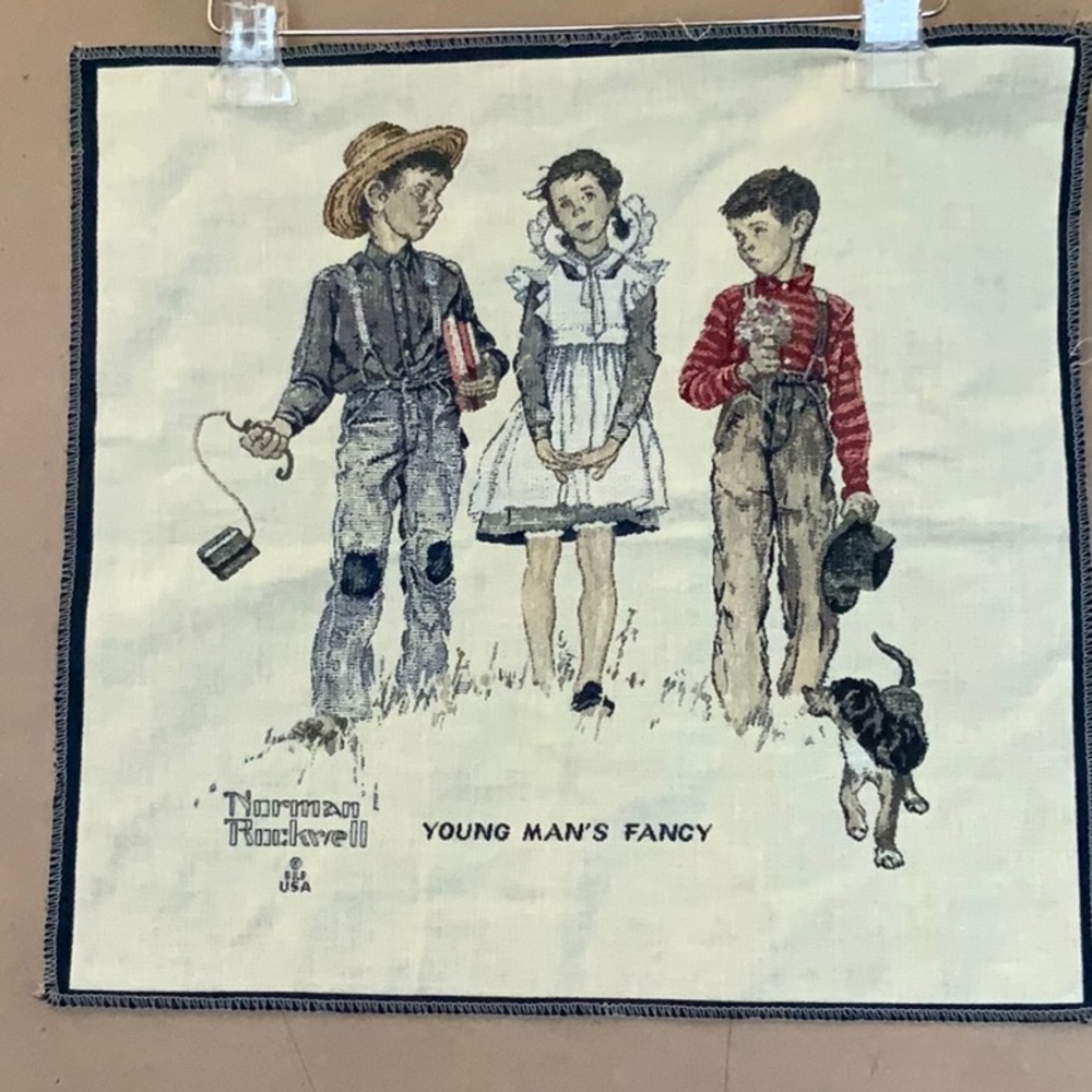 VINTAGE TAPESTRY, NORMAN ROCKWELL. USA.